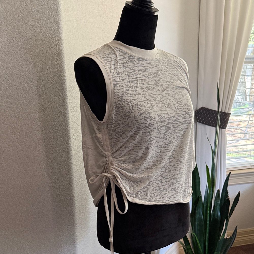 lululemon athletica Gray Muscle Tee with Side Drawstring